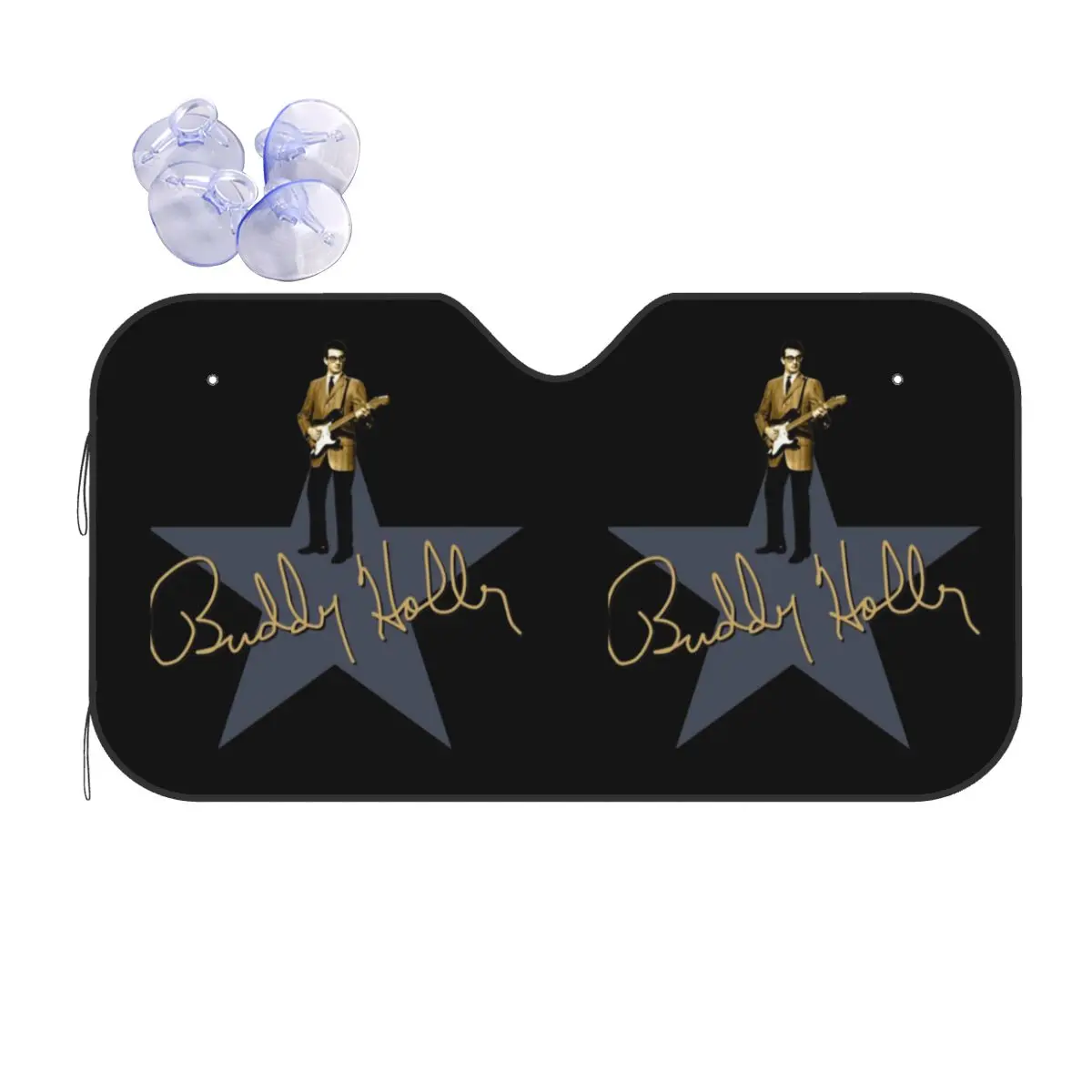 Buddy Holly Music Parabrezza Parasole Rapper Funny Car Front Window Visor 76X140Cm Car Window Parabrezza Copertura Protezione Solare Tenda