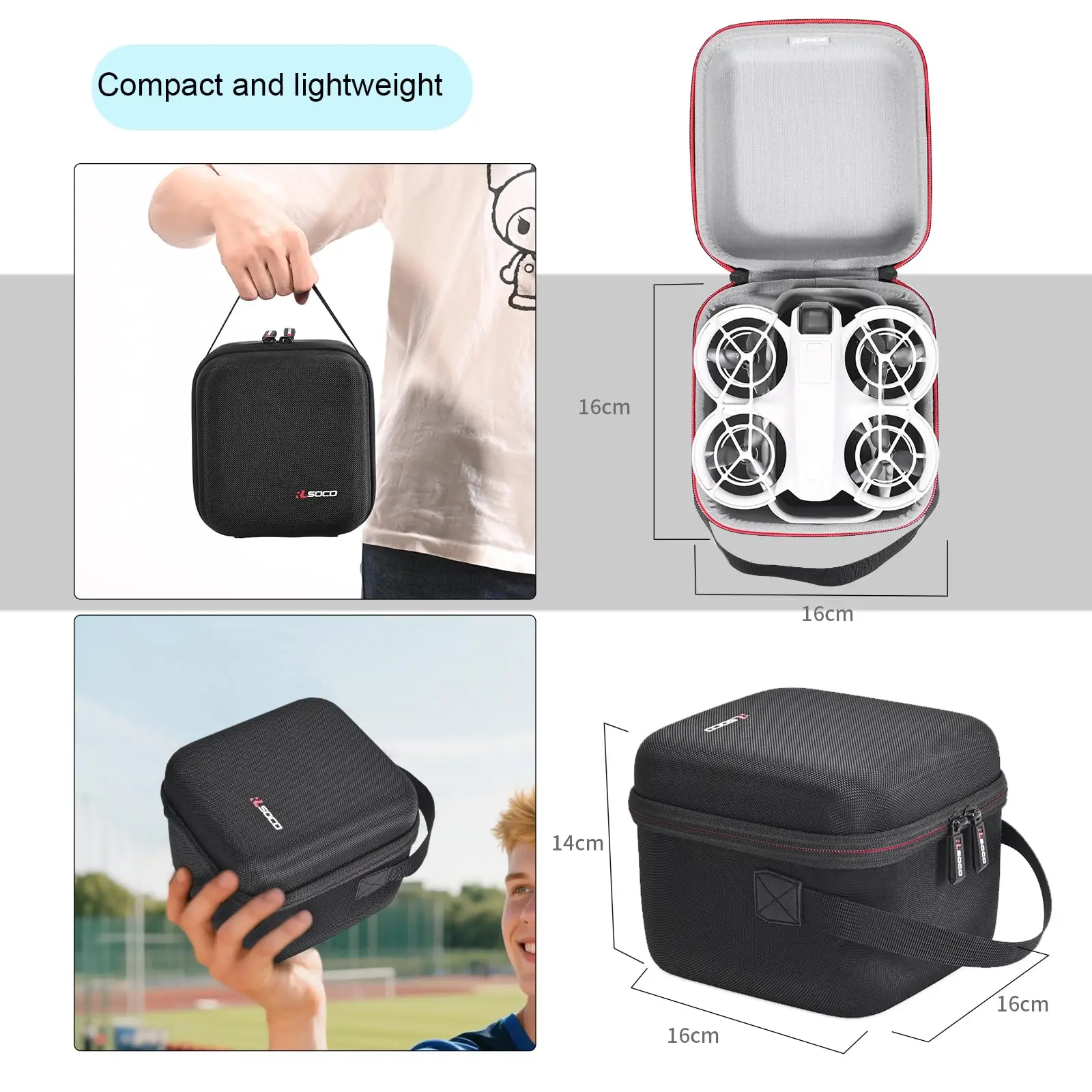 DJI Neo Fly More 콤보용 휴대용 하드 케이스, Neo 액세서리 리모컨, 배터리 3개, 충전 허브 등에 적합한 휴대 가방