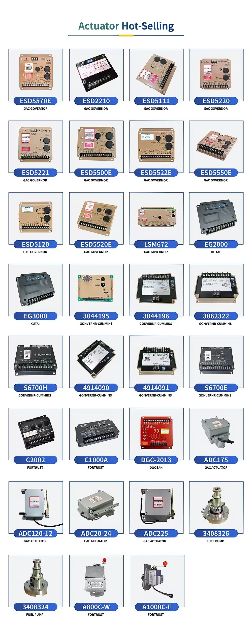 Description Picture 4 of itemOriginal GAC ESD5500E Electronic Engine Speed Controller Governor DC 12V 24V Generator Control Panel