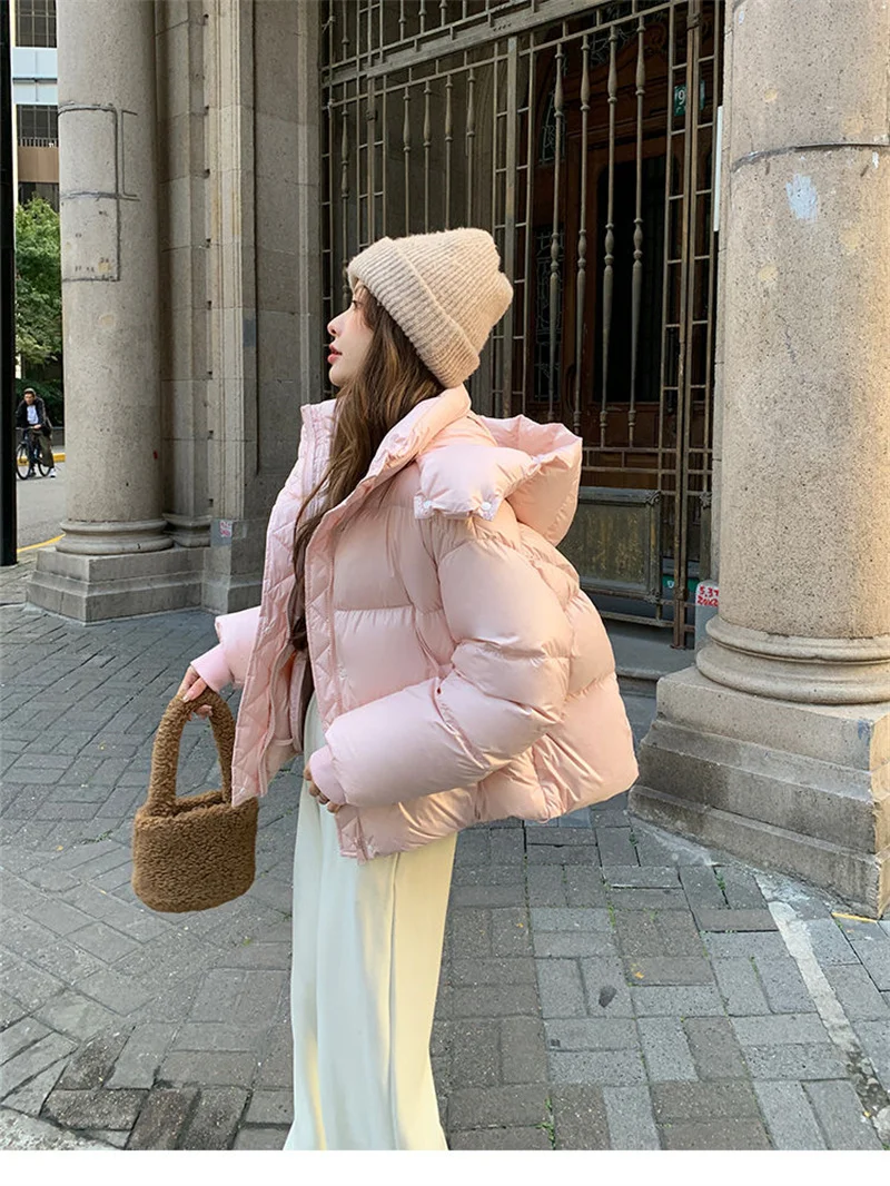 Cotton Jacket 2024 New Fashionable and Versatile Western Style Short Style Hooded Thick Cotton Jacket Loose Winter Cotton Jacket