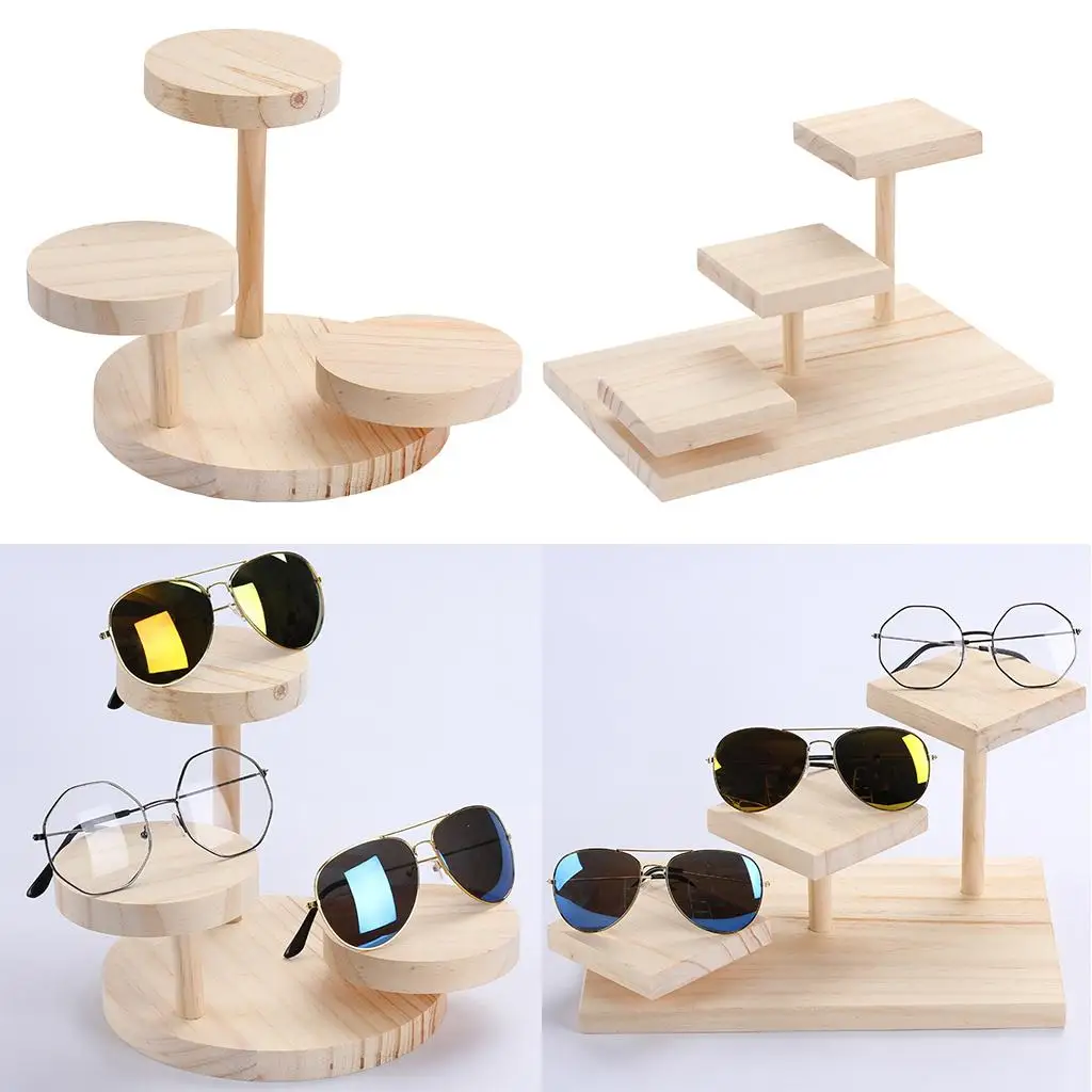 3-Layer Eyeglass Spectacle Holder Stand, Eyeglass Holder Stand Funny, Eyeglass Display Stand, Eyewear Display Holder, Wooden