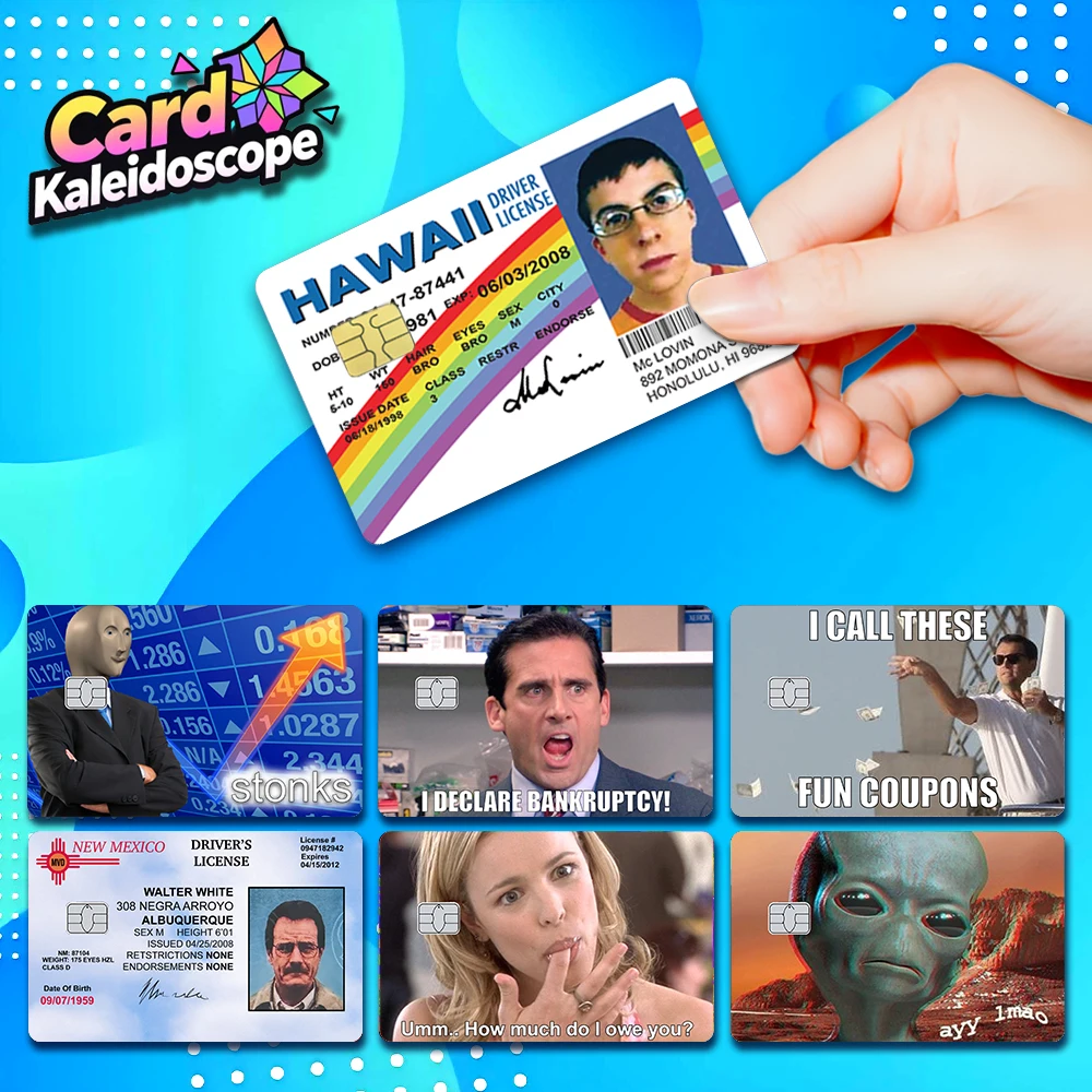Lustige Meme-Serie Kreditkarten-Skin-Aufkleber Matte Aufkleber für VISA, JCB, Mastercard und Andere Bank-IC-Karten zum Schutz und zur Dekoration