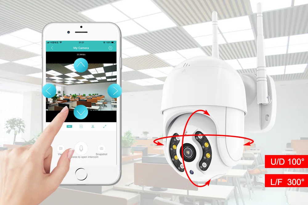 2MP 1080P iCsee APP Full Color AI Humanoid Detection Wireless PTZ IP Dome Camera Home Security Intercom CCTV Baby Monitor