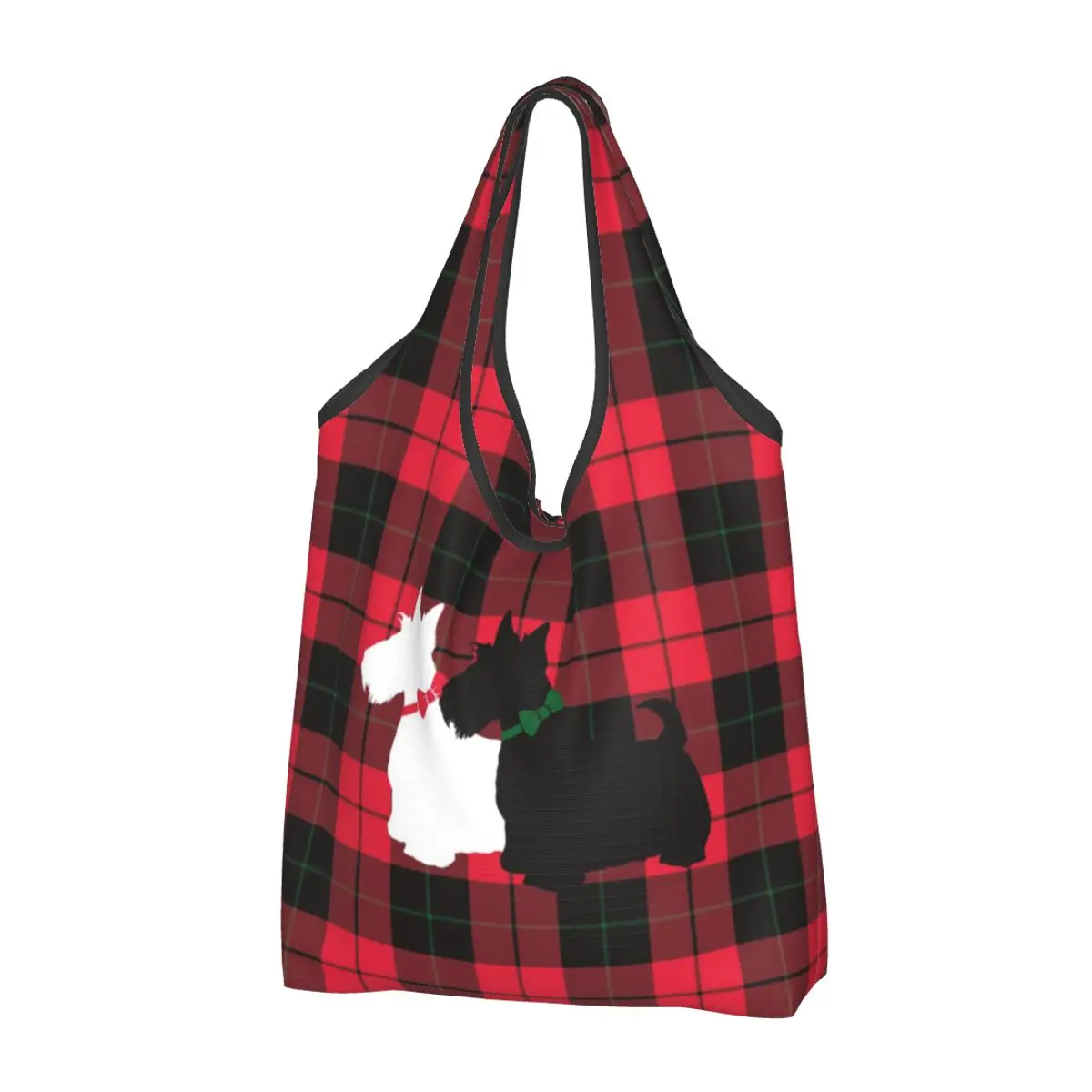 

Vintage Scottie Dog Grocery Bags Durable Large Reusable Recycle Foldable Heavy Duty Scottish Terrier Shopping Eco Bag