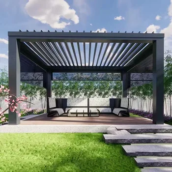 Elettrico Regolabile Bioclimatico Feritoia Motorizzata Al Luminoso Impermeabile Soggiorno Esterno Giardino Pergole Gazebo Sunroom Pavilion 1