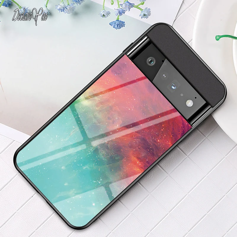 for Google 3A 4A 6 7 Pro Glass Case DECLAREYAO Luxury Hard Mirror Tempered Glass Coque For Google 1 XL 2XL 3XL 4XL 5XL C_voghion.com