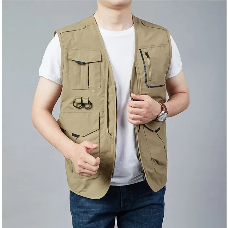 Men Jackets Hunting Vest Denim Luxury Men's Clothing Waterproof Lightweight MAN Motorcyclist Leather Vests Windbreaker Tactical