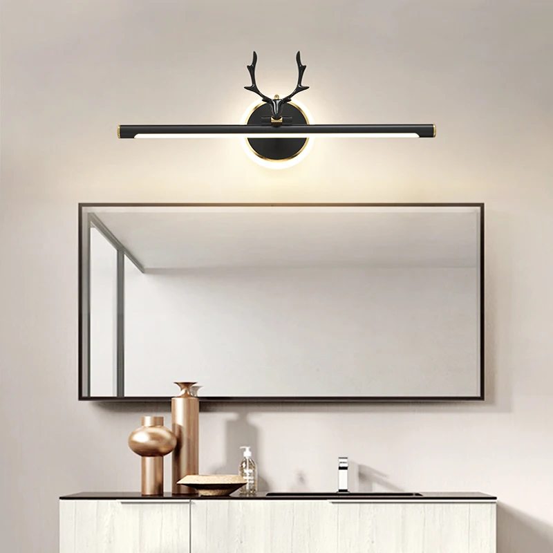 

Bathroom Mirror Wall Lamp Modern Deer Shaped Wall Light Nordic Wall Lamps for Bathroom Cabinet Creative Dressing Table Fixture