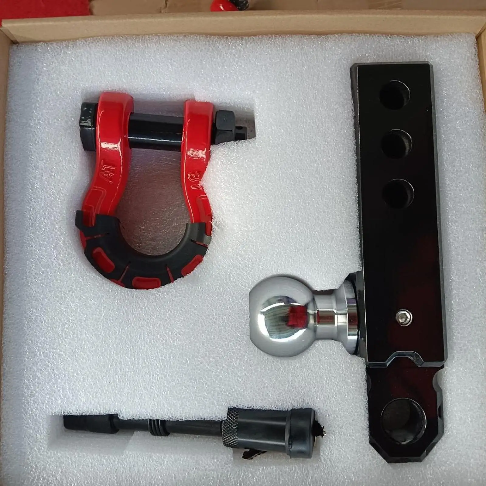 Trailer Hitch for 2 inch Receiver Black Accessory Premium with Tow Shackle for Rvs Suvs Simple Assembly Towing Accessories