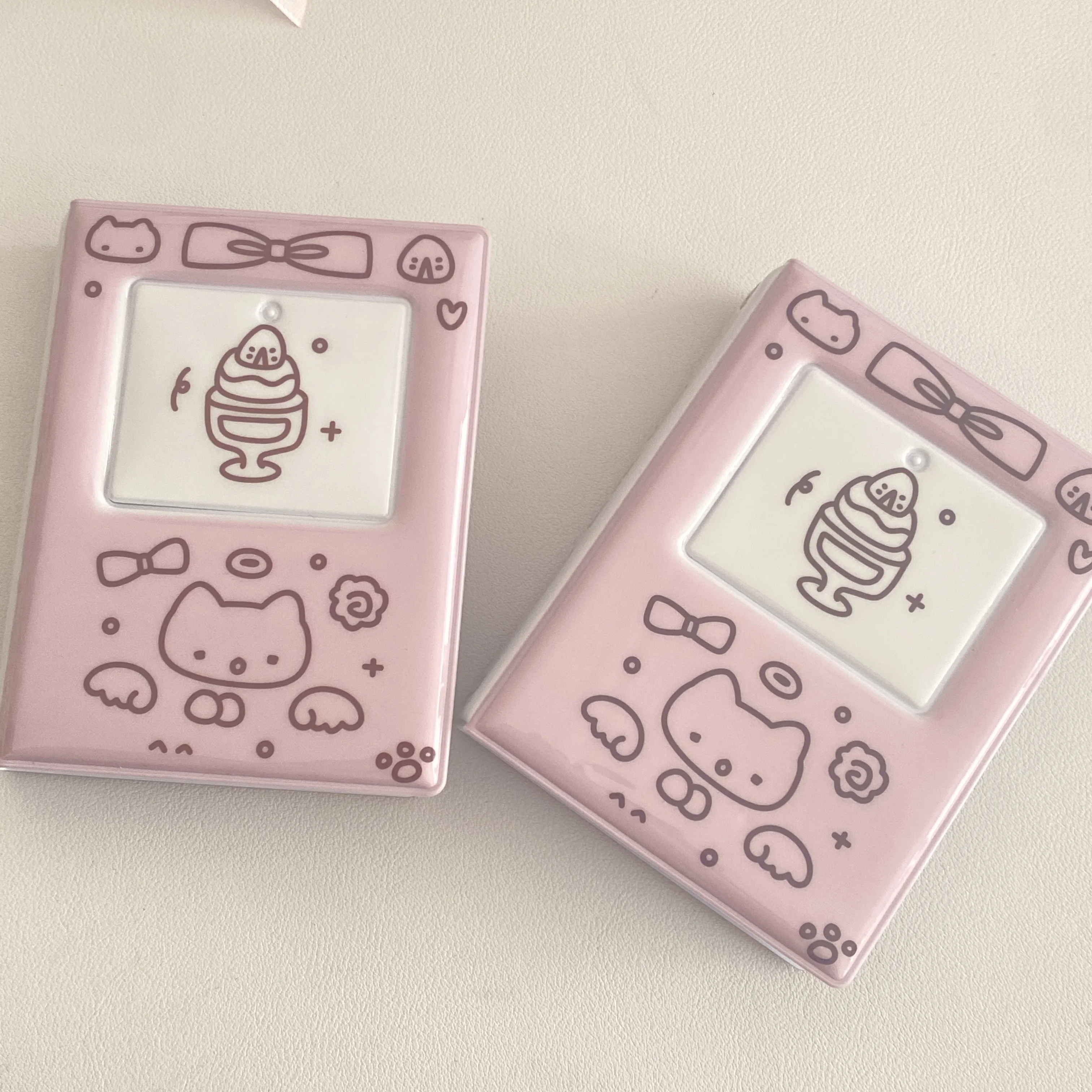 Steve Cute Pink Purple Graffiti Cat Dessert 3 Inch 1-frame Photo Album Kpop