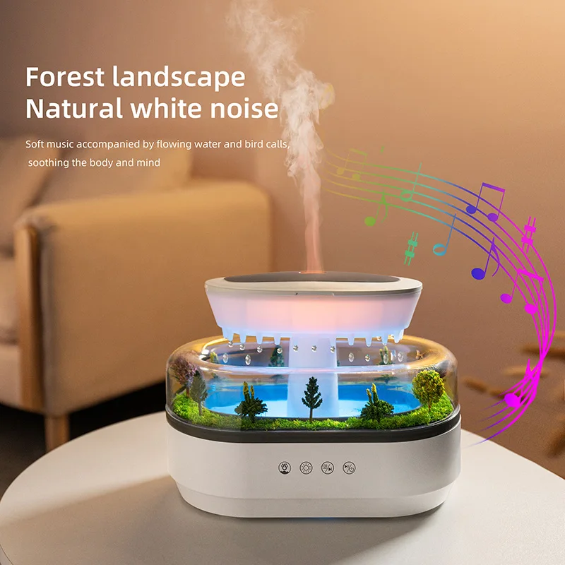 Raindrop Aroma Diffuser with White Noise Music & 7-Color Atmosphere Light, Ultrasonic Air Humidifier for Relaxation, Sleep & Hom 5