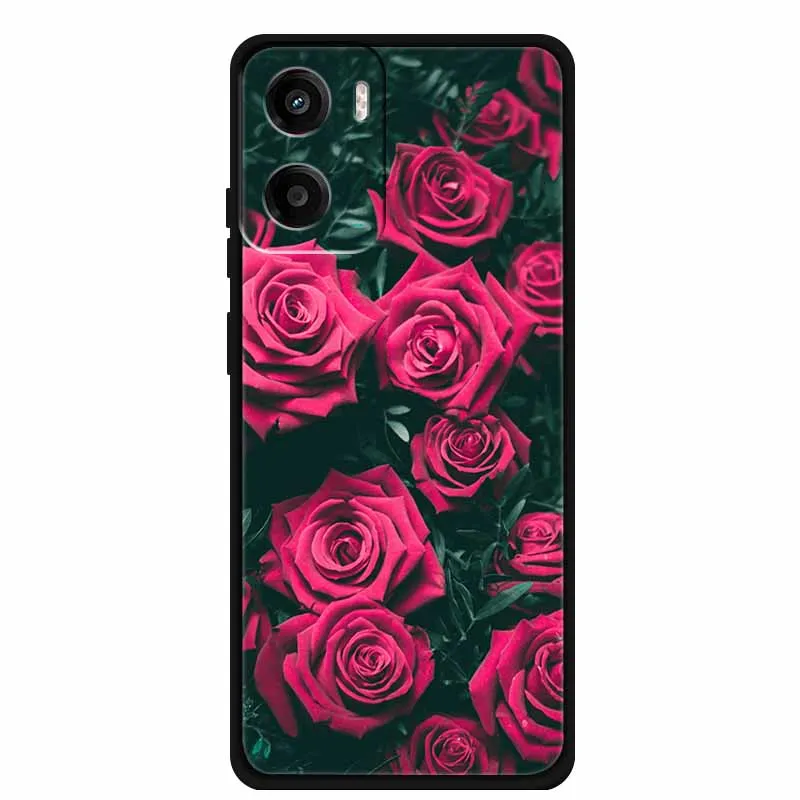 Cartoon Animal Soft Silicone TPU Phone Case with Flower Design - Dustproof Protective Cover