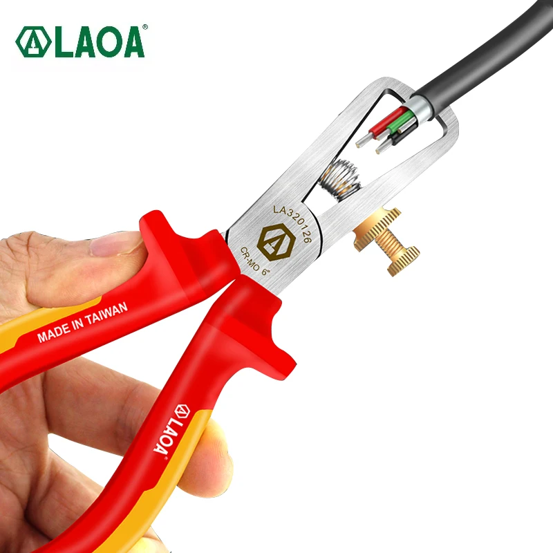

LAOA 6 дюймов VDE для зачистки проводов 1000 в изоляции кабеля плоскогубцы для снятия изоляции с GS анти-пламенеющий высокое Температура сопротивления зачистка проводов
