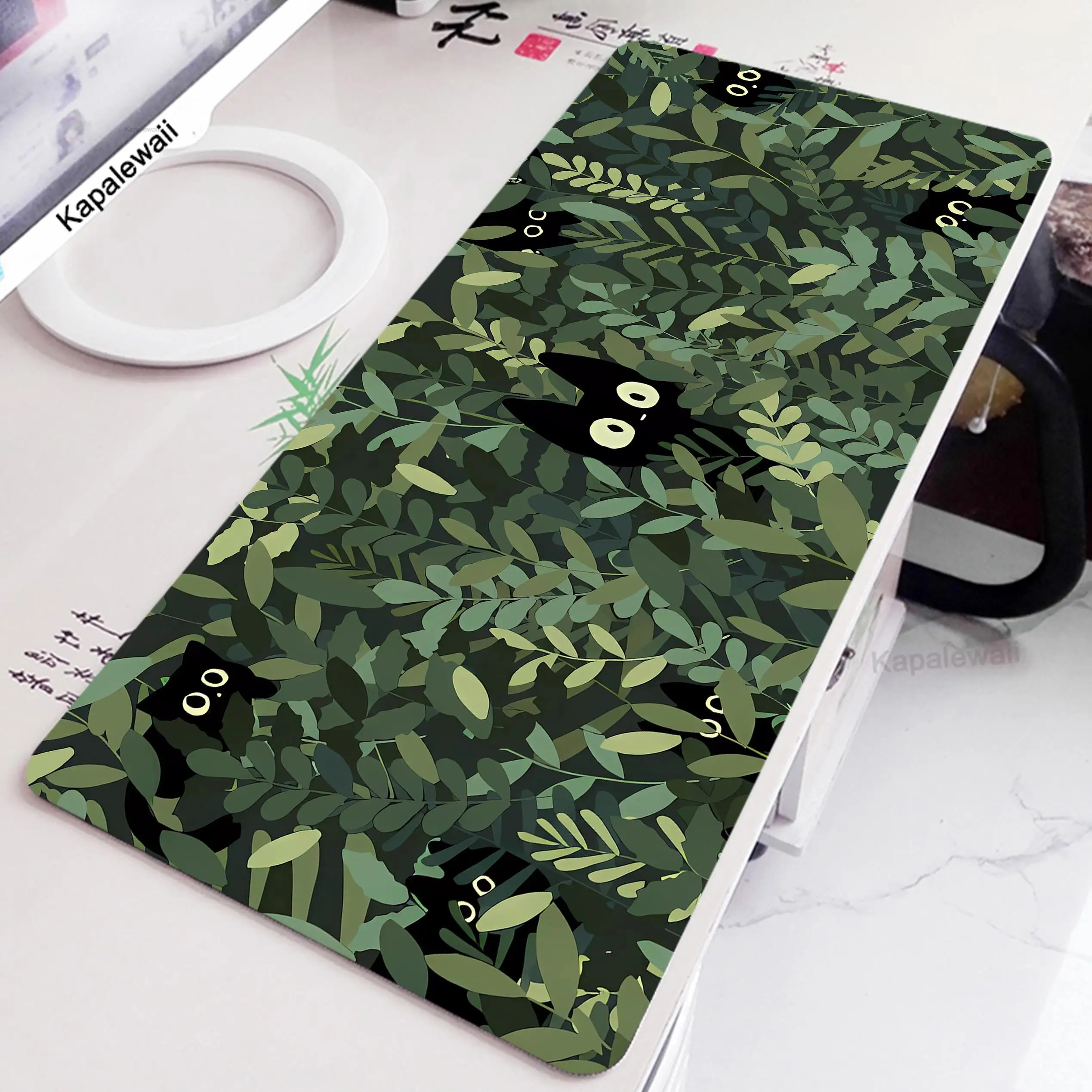 

Большой милый коврик для мыши Kawaii, игровой коврик для мыши, коврик для мыши, аниме, кошка, коврики для клавиатуры, офисный резиновый Настольный коврик, 900x400 мм