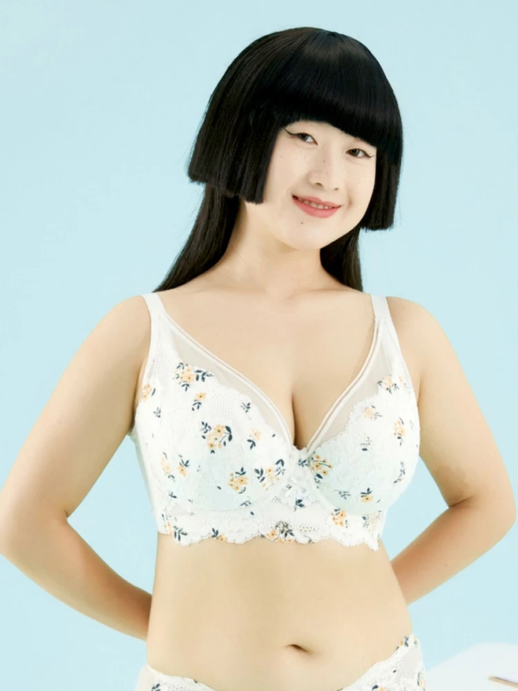 Women's Balconette Full Figure Wire Lightly Lined Printed Floral Contour Bra Plus Size 70 75 80 85 90 95 100 105 C D E F G H I J