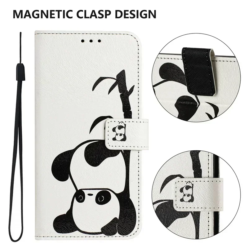 Painted Leather Flip Case with Card Pocket Cover