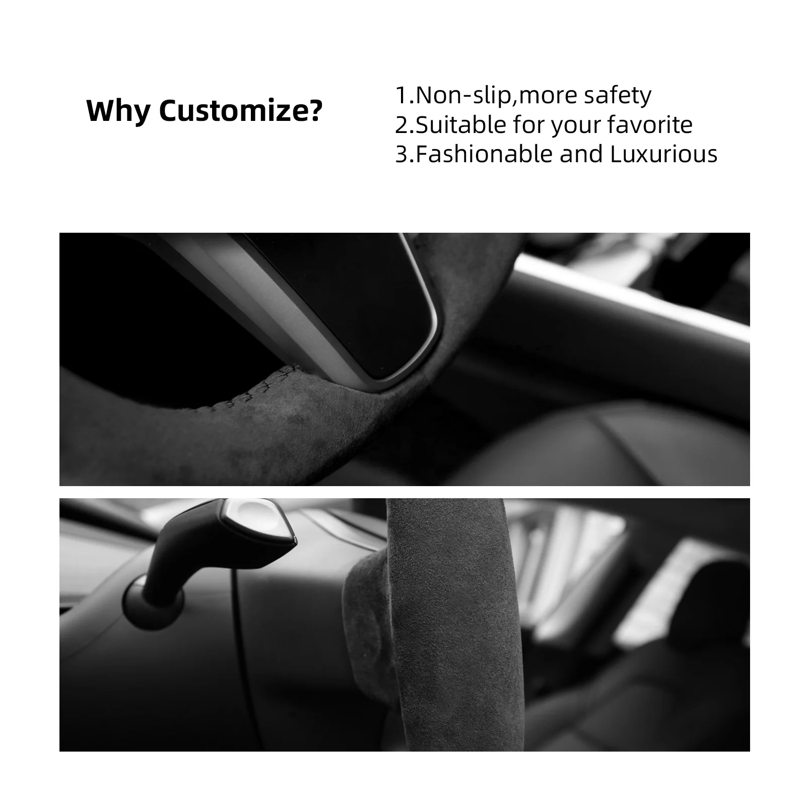 Zipelo - Funda De Piel Para Volante De Coche, Universal, 15 Pulgadas, Transpirable