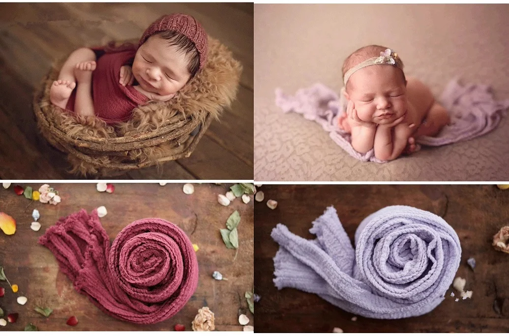 Newborn Photography Props Wrap Baby Blanket Soft Stretchable Cotton Swaddling Photography Backdrop Babies Accessories 6