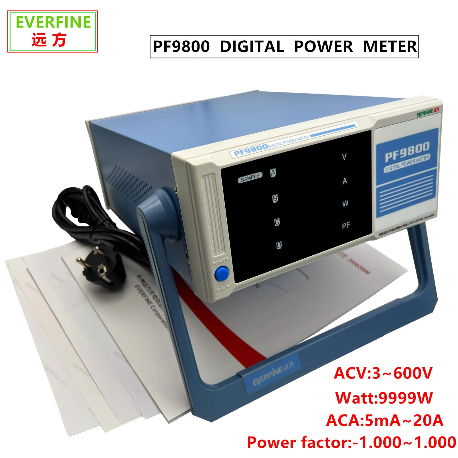 PF9800-Intelligent-Power-Meter-Power-Meter-600V-20A-Wattmeter ...