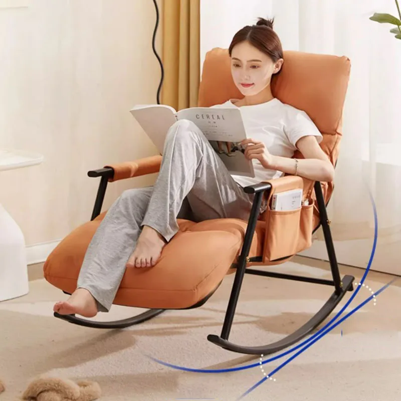 

Armrest Modern Chair Living Room Support Pillow Nordic Bedroom Recliner Chairs Lazy Leather Muebles De La Sala Balcony Furniture