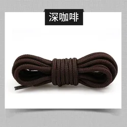 Pair of Round Solid Polyester Black Brown Shoelaces for Hiking and Outdoor Sports Shoes (Dark coffee)