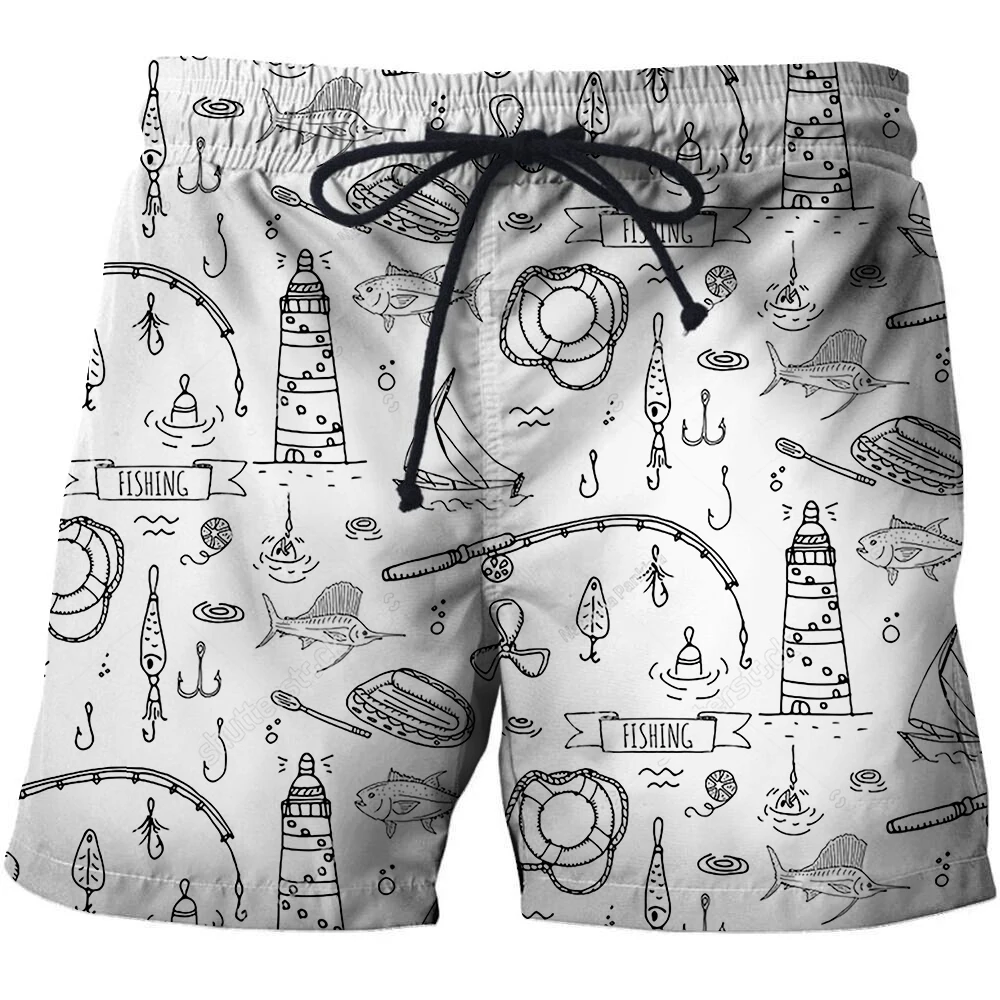 3D Print Men's Beach Style Shorts Summer Fishing Men's Universal Animal Fish Loose Shorts Men's Sports High Waist Swimsuit 2023 4