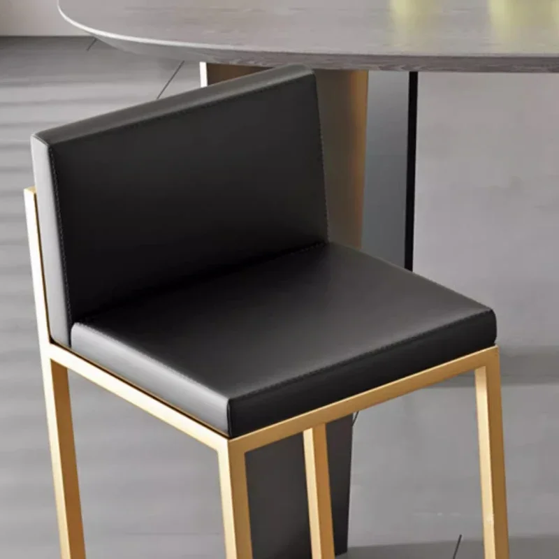 Gold Leg Backrest Bar Stools American Minimalist Reception Comfortable High Chairs Light Luxury Adults Sillas De Bar Furniture
