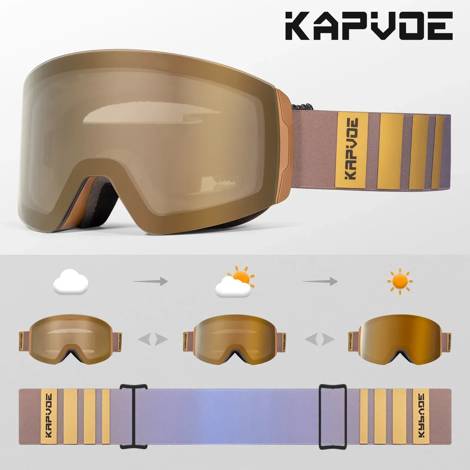 Outdoor Photochromic Ski Goggles Men Snowboard Glasses Women Winter Snow Sunglasses UV400 Magnetic Attraction Lens photochromic sunglasses