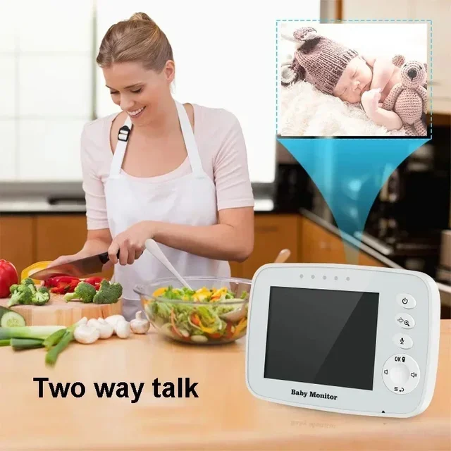 SM32 Baby Monitor 3.2 Inch Wireless Two-Way Talk Baby Monitor LCD Screen Display Infant Night Vision Camera Temperature Monitor 5