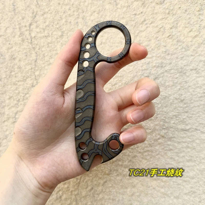 Edc-チタン合金製の装飾的なキーリング,アウトドア用の吊り下げ