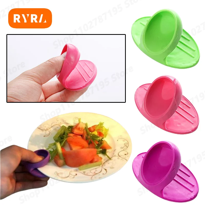 Kitchen Silicone Heat Insulation Finger Sleeve BBQ Insulated Gloves Baking Mitts Household Oven Microwave Oven Kitchen Accessory