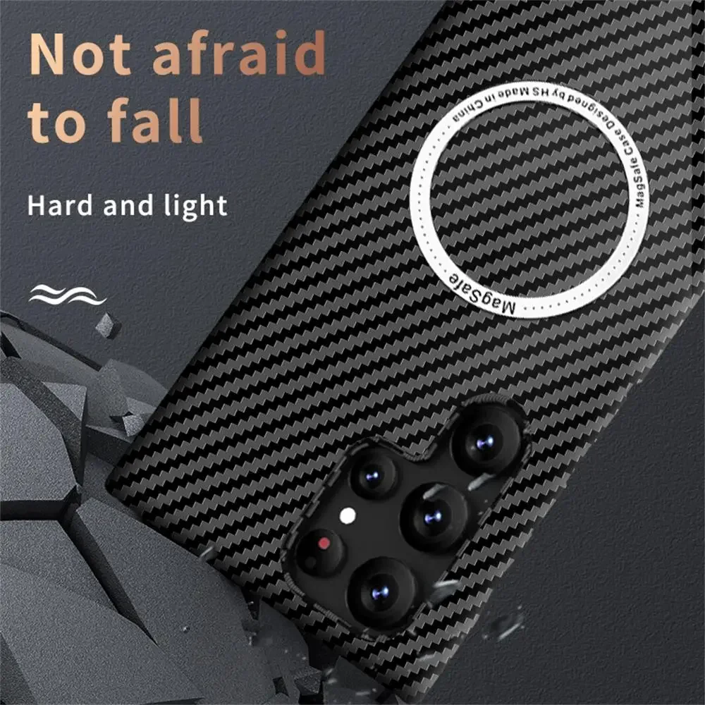 Luxury Carbon Fiber Magnetic Matte Back Case