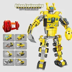 High - Speed Rail Train Building Block Set - Ultimate High - Tech Vehicle Toy - In bag (8 in 1 Robot block)