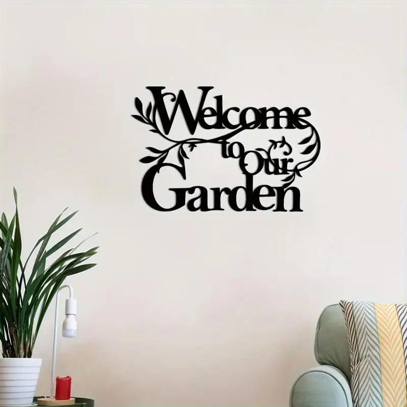 Welcome To Our Garden Sign Metal Garden Sign Decorative Wall Hanging
