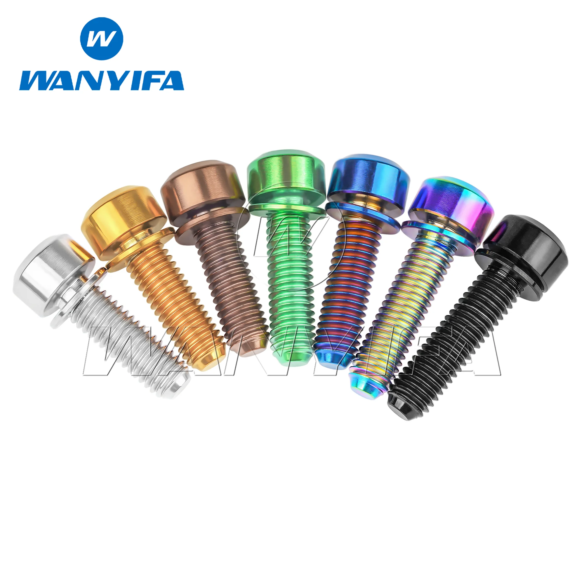 Titanium Bolts Wanyifa Titanium Bolt M5 x16 18 20MM Mountain Bike Road Bike Fixed Handlebar Stem Screws