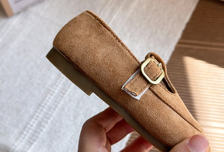 Mädchen Wildleder-Slipper mit weicher Sohle – Flexible Slip-On-Schuhe für Kleinkinder & Kinder, bequeme Schulschuhe im Vintage-Stil – Detail 21