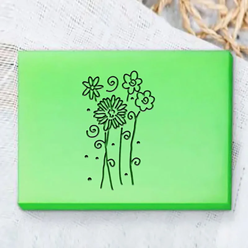 Custom Clear Acrylic Soap Stamp Mini Seal Chapter Diy Handmade Soap Making Supplies Tools Kits Flower English Letter Pattern