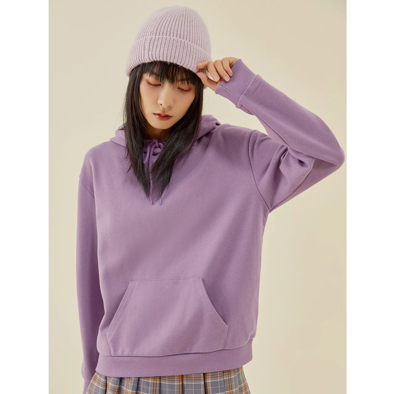 Metersbonwe Casual Perennial Knited Hoodies For Women Solid Color Loose Hooded Jumper Leisure Multicolor Pullover Tops