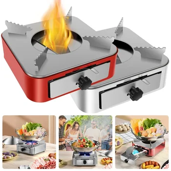 Portable Camping Stove with Adjustable Firepower Drawer Alcohol Stove For Outdoor Barbecue Camping Equipment 1