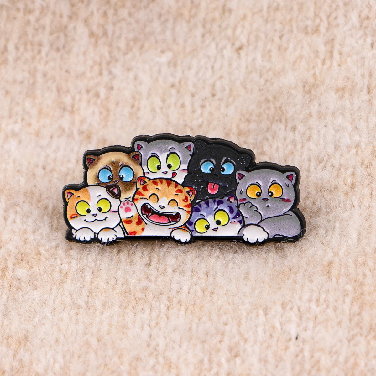 Cute Cat Enamel Pin Cartoon Animal Brooch Lapel Pins Badge Backpack Clothing Accessories