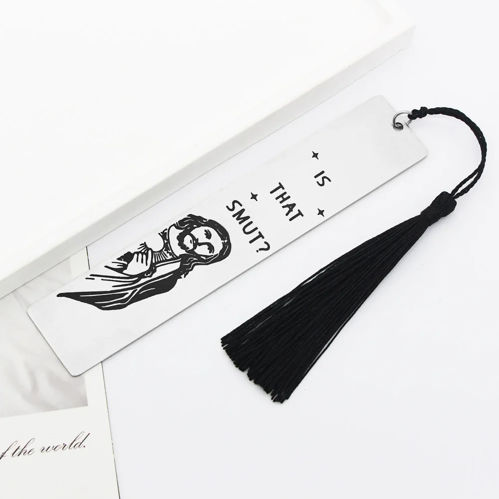 Humorous Metal Bookmark with Tassel - Peeking Jesus Design