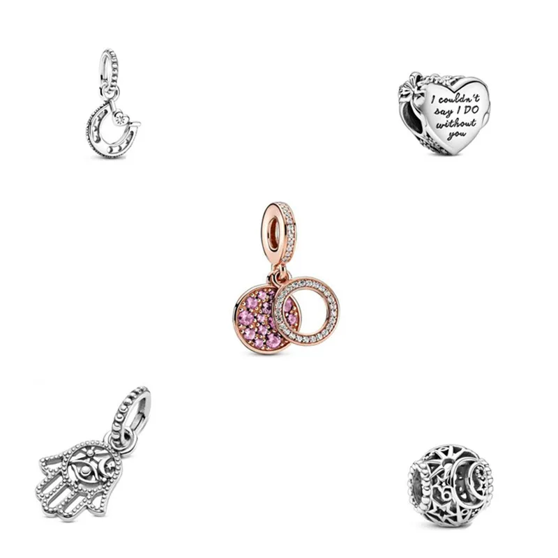 

Winter 2020 new 925 sterling silver beads double pendant suitable for original pan bracelet DIY jewelry
