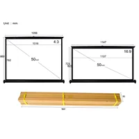 50 Inch 4:3/16:9 Projector Screen Portable HD Projection Screen Foldable Wall Mounted for Home Theater Office Movies - Image 2