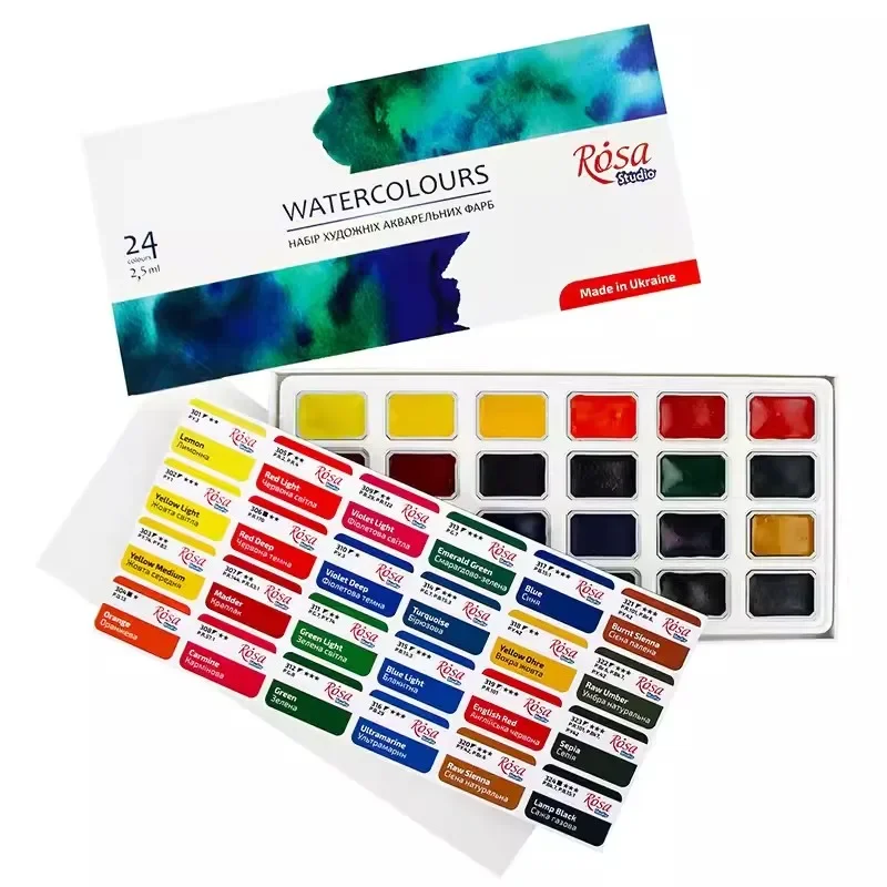 Watercolor painting set Rosa 16/24 Colors Solid Watercolor Paint Full Pans watercolor painting set,watercolor paint,watercolor pigment