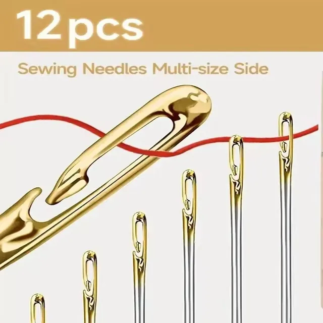 12/24/36 aiguilles à œil large pour personnes âgées, aiguilles à œil large pour la couture à la main, aiguilles à coudre en acier inoxydable pour la couture domestique, aiguilles à coudre pour le bricolage, bijoux 1