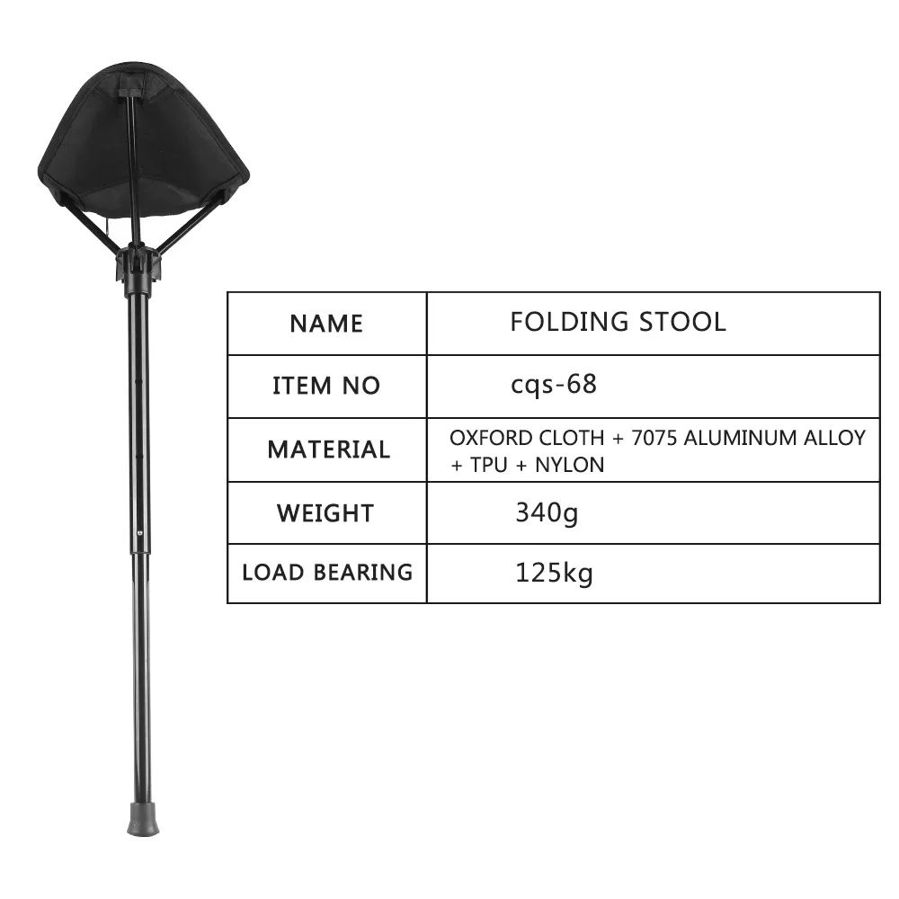 Folding Chair Retractable Stool Fishing Accessory Adjustable Telescopic For Outdoor Camping Fishing