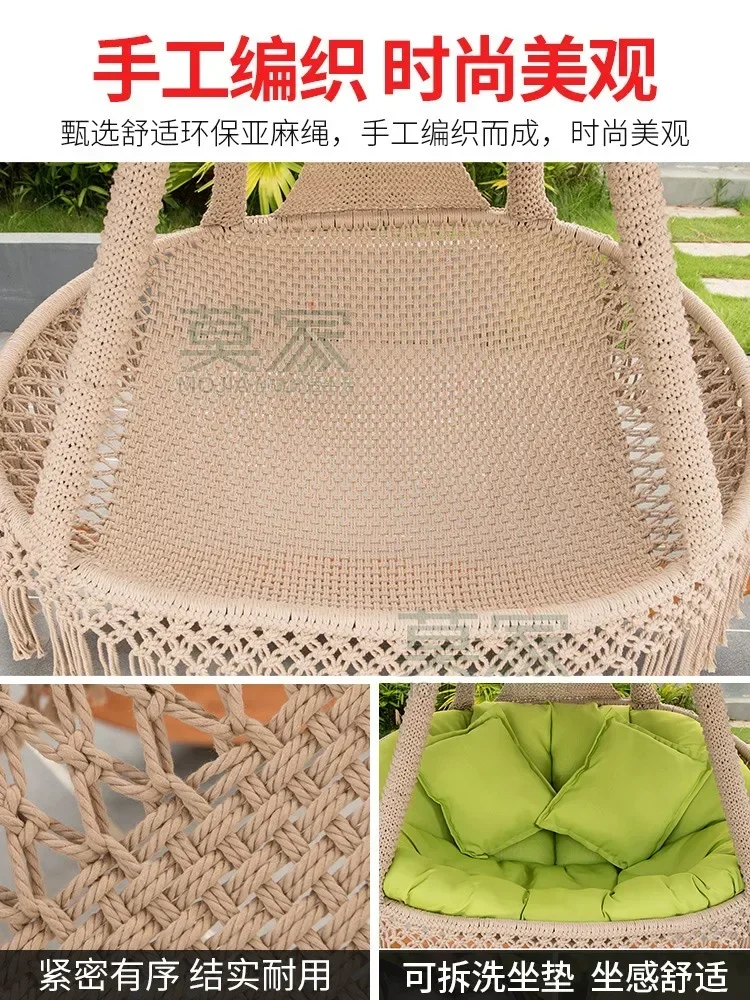 Mecedora Columpio de madera maciza para balcón y patio, silla