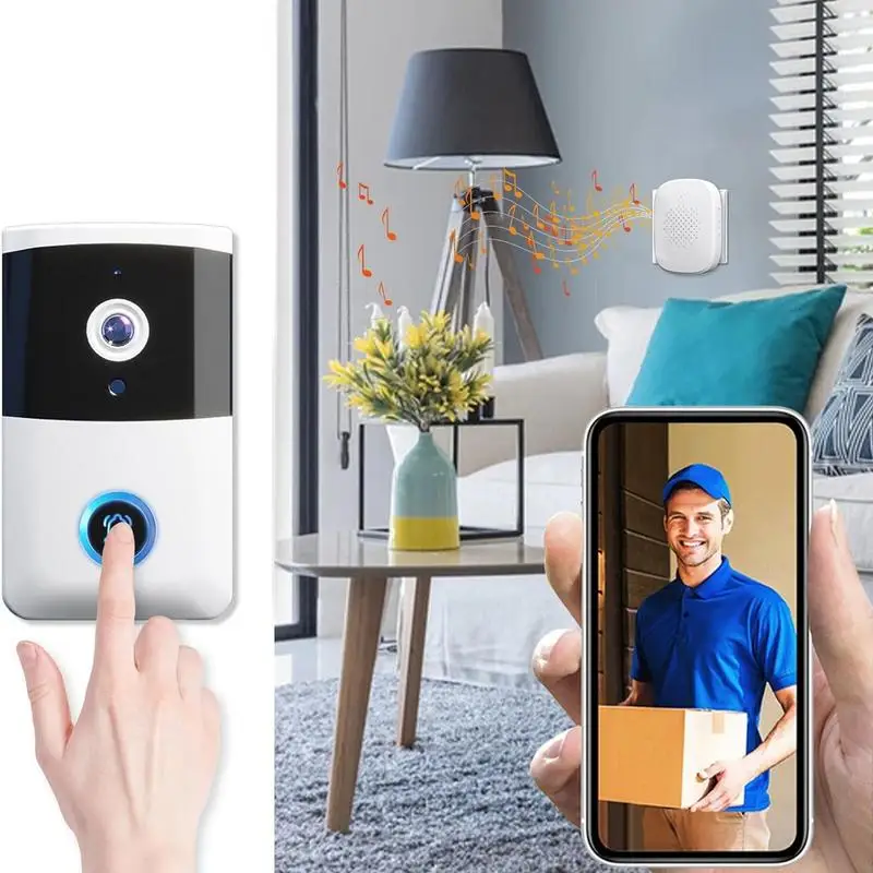 

Video Doorbell Camera Wireless Night Vision Smart Home Security HD Door Bell Visual Way Intercom Human Detection For Home