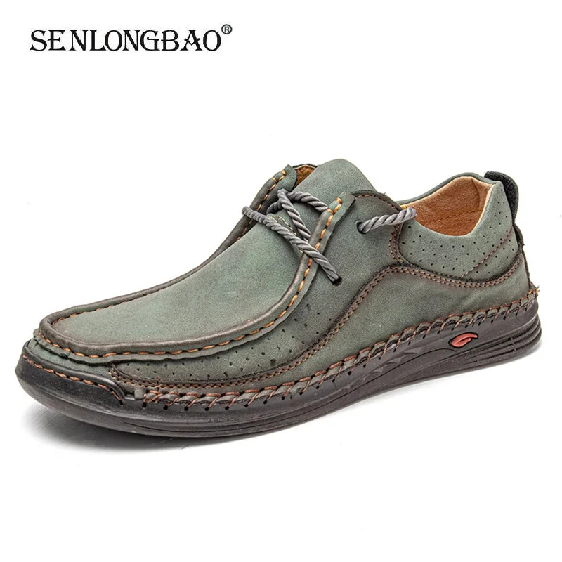 

Handmade Leather Shoes Men Casual Sneakers Comfort Driving Shoe Soft Leather Loafers Men Shoes Moccasins Tooling Shoe Footwear