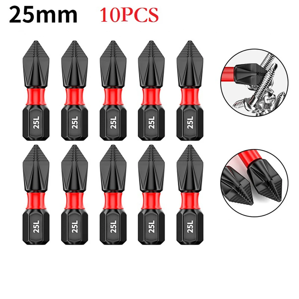 

10pcs Non-slip PH2 Magnetic Batch Head Cross Screwdriver Hardness Drill Bit Screw Driver Hand Tools 25/50/65/70/90/150mm